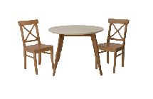 Стол ZiP-mebel Стол Сканди К 100 натур/слоновая кость со стульями Ингольф натур арт. F004102NUSX2R100743N00