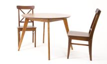 Стол ZiP-mebel Стол Сканди К 100 орех со стульями Ингольф орех арт. F004105W00X2R100742W00