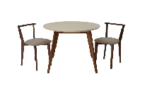 Стол ZiP-mebel Стол Сканди К 100 орех/слоновая кость со стульями Франк орех велюр бежевый арт. F004101WUSX2R101706W02