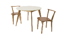 Стол ZiP-mebel Стол Сканди К 100 натур/слоновая кость со стульями Франк натур арт. F004102NUSX2R100701N00