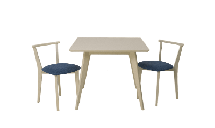 Стол ZiP-mebel Стол Сканди К 100 слоновая кость со стульями Франк слоновая кость рогожка синий арт. F004100S00X2R101709S03