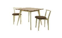 Стол ZiP-mebel Стол Сканди М 90 слоновая кость/натур со стульями Франк слоновая кость велюр коричневый арт. F404122SUNX2R101709S04