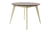 Стол ZiP-mebel Стол обеденный круглый Сканди К90, слоновая кость/орех арт. F004113SUW