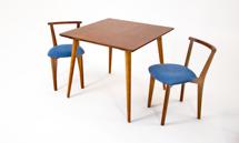 Стол ZiP-mebel Стол Монте М 100 орех со стульями Франк орех рогожка синий арт. F404144W00X2R101709W03