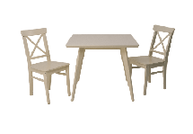 Стол ZiP-mebel Стол Сканди М 100 слоновая кость со стульями Ингольф слоновая кость арт. F404109S00X2R100741S00