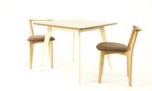 Стол ZiP-mebel Стол Сканди М 100 слоновая кость/натур со стульями Франк натур велюр коричневый арт. F404113SUNX2R101707N04