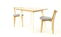 Стол ZiP-mebel Стол Сканди М 100 слоновая кость/натур со стульями Франк натур рогожка серый арт. F404113SUNX2R101707N01