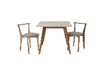 Стол ZiP-mebel Стол Сканди М 100 натур/слоновая кость со стульями Франк натур велюр бежевый арт. F404111NUSX2R101707N02