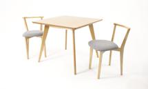 Стол ZiP-mebel Стол Сканди М 100 натур со стульями Франк натур рогожка серый арт. F404115N00X2R101707N01