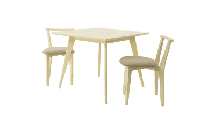 Стол ZiP-mebel Стол Сканди М 100 слоновая кость со стульями Франк слоновая кость велюр бежевый арт. F404109S00X2R101709S02