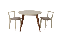 Стол ZiP-mebel Стол Сканди К 100 орех/слоновая кость со стульями Франк слоновая кость велюр бежевый арт. F004101WUSX2R101709S02