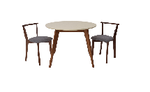 Стол ZiP-mebel Стол Сканди К 100 орех/слоновая кость со стульями Франк орех рогожка серый арт. F004101WUSX2R101706W01