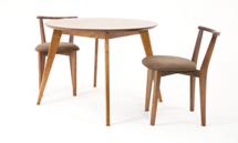 Стол ZiP-mebel Стол Сканди К 90 натур со стульями Франк натур велюр коричневый арт. F004116N00X2R101707N04