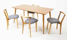 Стол ZiP-mebel Стол Монте 120 натур со стульями Франк натур рогожка серый арт. F514136N00X4R100701N01