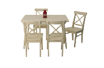 Стол ZiP-mebel Стол Монте 120 слоновая кость со стульями Ингольф слоновая кость арт. F514130S00X4R100741S00