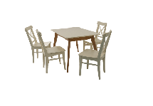 Стол ZiP-mebel Стол Сканди 120 натур/слоновая кость со стульями Ингольф слоновая кость арт. F514102NUSX4R100741S00