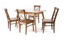 Стол ZiP-mebel Стол Сканди 120 орех со стульями Ингольф Орех арт. F514105W00X4R100742W00