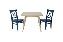 Стол ZiP-mebel Стол Сканди М 100 слоновая кость со стульями Ингольф синий арт. F404109S00X2R100749B00