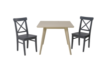 Стол ZiP-mebel Стол Сканди М 100 слоновая кость со стульями Ингольф серый арт. F404109S00X2R100740G00