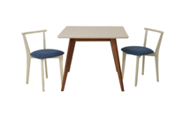 Стол ZiP-mebel Стол Сканди М 100 орех/слоновая кость со стульями Франк слоновая кость рогожка синий арт. F404110WUSX2R101709S03