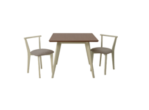 Стол ZiP-mebel Стол Сканди М 100 слоновая кость/натур со стульями Франк слоновая кость велюр бежевый арт. F404113SUNX2R101709S02