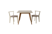 Стол ZiP-mebel Стол Сканди М 100 натур/слоновая кость со стульями Франк слоновая кость велюр бежевый арт. F404111NUSX2R101709S02