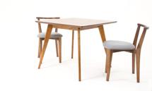 Стол ZiP-mebel Стол Сканди М 100 орех со стульями Франк орех рогожка серый арт. F404114W00X2R101706W01