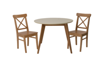 Стол ZiP-mebel Стол Сканди К 100 натур/слоновая кость со стульями Ингольф натур арт. F004102NUSX2R100743N00