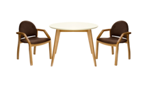 Стол ZiP-mebel Стол Сканди К 100 натур/слоновая кость со стульями Джуно натур велюр коричневый арт. F004102NUSX2Z112806N04