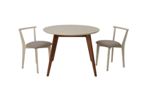 Стол ZiP-mebel Стол Сканди К 100 орех/слоновая кость со стульями Франк слоновая кость велюр бежевый арт. F004101WUSX2R101709S02