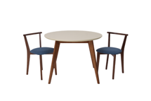 Стол ZiP-mebel Стол Сканди К 100 орех/слоновая кость со стульями Франк орех рогожка синий арт. F004101WUSX2R101709W03