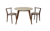 Стол ZiP-mebel Стол Сканди К 100 орех/слоновая кость со стульями Франк орех велюр бежевый арт. F004101WUSX2R101706W02