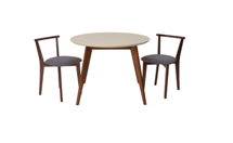 Стол ZiP-mebel Стол Сканди К 100 орех/слоновая кость со стульями Франк орех рогожка серый арт. F004101WUSX2R101706W01