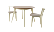 Стол ZiP-mebel Стол Сканди К 100 слоновая кость/натур со стульями Франк слоновая кость велюр бежевый арт. F004104SUNX2R101709S02