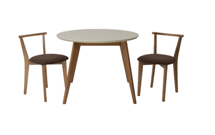 Стол ZiP-mebel Стол Сканди К 100 натур/слоновая кость со стульями Франк натур велюр коричневый арт. F004102NUSX2R101707N04