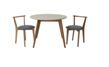 Стол ZiP-mebel Стол Сканди К 100 натур/слоновая кость со стульями Франк натур рогожка серый арт. F004102NUSX2R101707N01