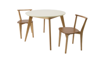 Стол ZiP-mebel Стол Сканди К 100 натур/слоновая кость со стульями Франк натур арт. F004102NUSX2R100701N00