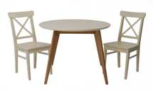 Стол ZiP-mebel Стол Сканди К 90 натур/слоновая кость со стульями Ингольф слоновая кость арт. F004112NUSX2R100741S00