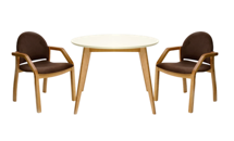 Стол ZiP-mebel Стол Сканди К 90 натур/слоновая кость со стульями Джуно натур велюр коричневый арт. F004112NUSX2Z112806N04
