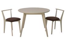 Стол ZiP-mebel Стол Сканди К 90 слоновая кость со стульями Франк слоновая кость велюр коричневый арт. F004110S00X2R101709S04