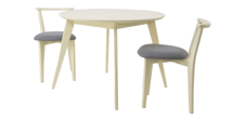 Стол ZiP-mebel Стол Сканди К 90 слоновая кость со стульями Франк слоновая кость рогожка серый арт. F004110S00X2R101709S01