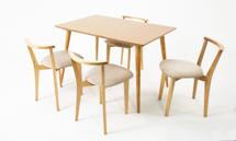 Стол ZiP-mebel Стол Монте 120 натур со стульями Франк натур велюр бежевый арт. F514136N00X4R100701N02