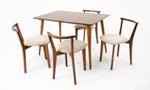 Стол ZiP-mebel Стол Монте 120 орех со стульями Франк Орех велюр бежевый арт. F514135W00X4R101709W02