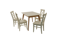 Стол ZiP-mebel Стол Сканди 120 натур/слоновая кость со стульями Ингольф слоновая кость арт. F514102NUSX4R100741S00