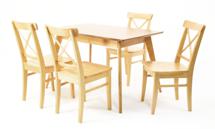 Стол ZiP-mebel Стол Сканди 120 натур со стульями Ингольф натур арт. F514106N00X4R100743N00