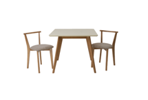 Стол ZiP-mebel Стол Сканди М 90 натур/слоновая кость со стульями Франк натур велюр бежевый арт. F404120NUSX2R101707N02