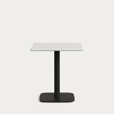 Стол барный La Forma (ех Julia Grup) Барный стол Saura из черного металла со столешницей из белой терраццо арт. 193320