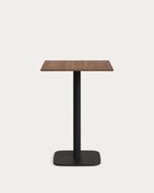 Стол барный La Forma (ех Julia Grup) Dina высокий стол из меламина с ореховой отделкой и металлической черной ножкой 60x60x96 арт. 177057