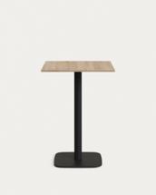 Стол барный La Forma (ех Julia Grup) Dina высокий стол из меламина с натуральной отделкой и металлической черной ножкой 60x60x96 арт. 177059