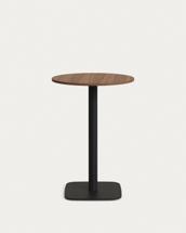 Стол барный La Forma (ех Julia Grup) Dina Высокий круглый стол из меламина с ореховой отделкой и черной металлической ножкой  Ø60x96 арт. 177065